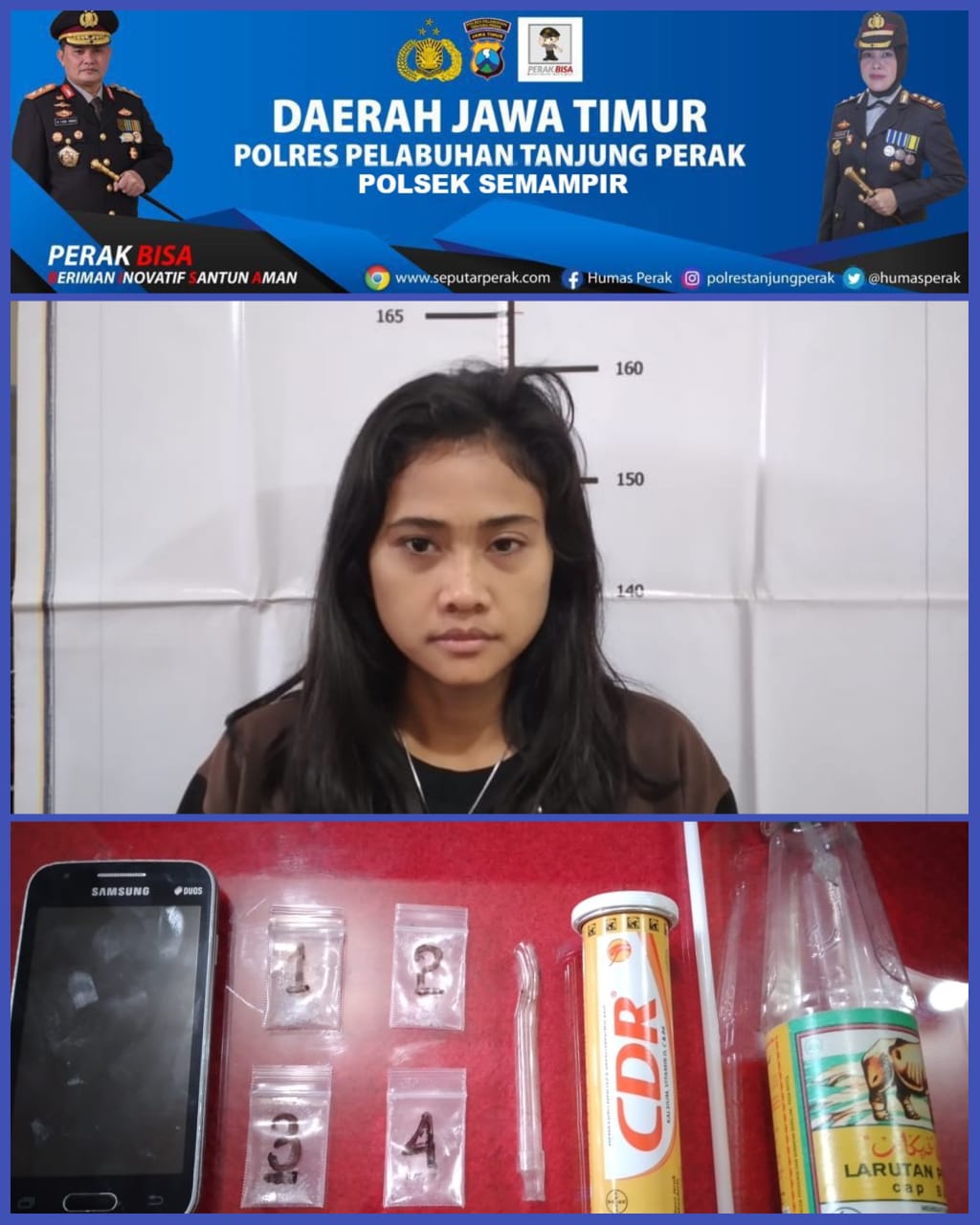 Tersandung Narkoba, Wanita Cantik Warga Kebon Dalem Diringkus Polsek Semampir