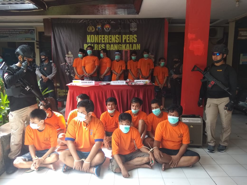 Polres Bangkalan Giring 15 Tersangka Kasus Narkoba Ke Penjara