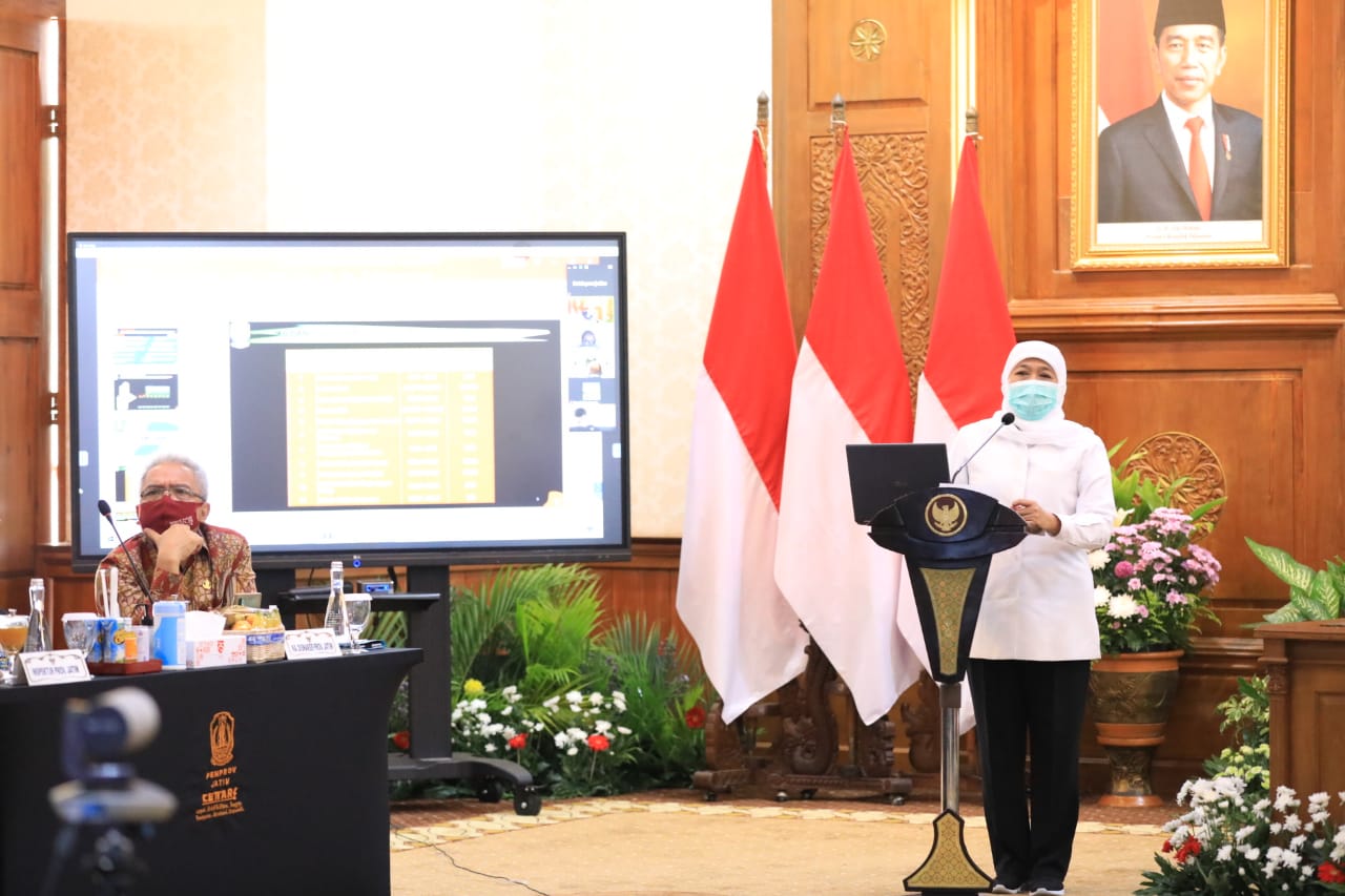 Gubernur Khofifah Mendapat Apresiasi Ketua Tim Evaluator Kemenpan RB