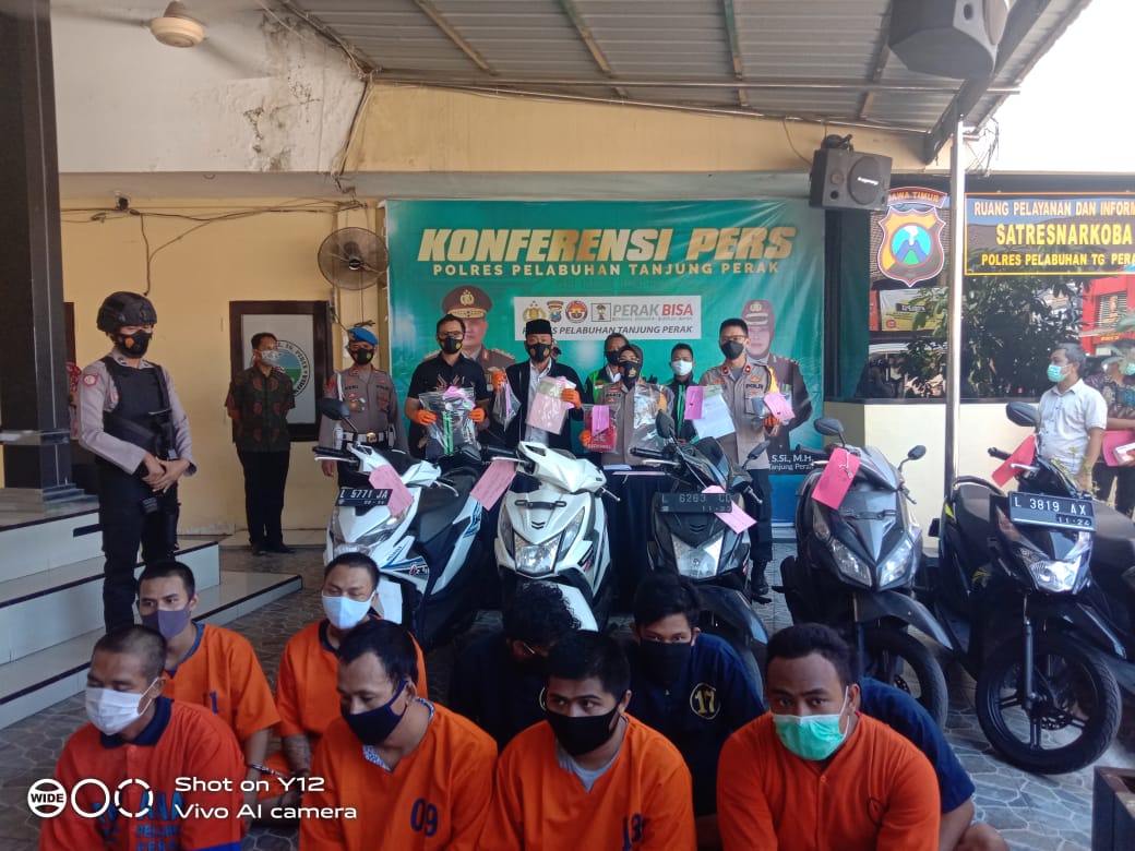 Polres Pelabuhan Tg Perak Bersama Polsek Jajaran Ungkap 5 Kasus Curanmor Selama Awal Bulan Oktober 2020