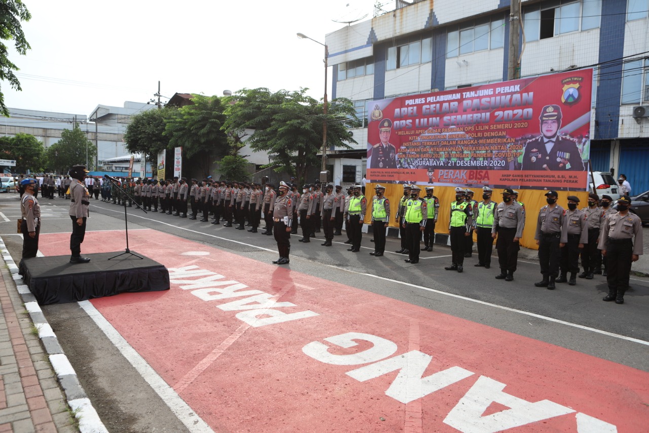 Apel Gelar Pasukan Ops Lilin Semeru 2020 Dipimpin Kapolres Pelabuhan Tanjung Perak