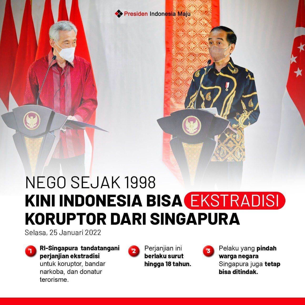 Resmi Diteken, Presiden Jokowi Bersama PM Lee Saksikan Perjanjian Ekstradisi Indonesia dan Singapura Resmi Diteken