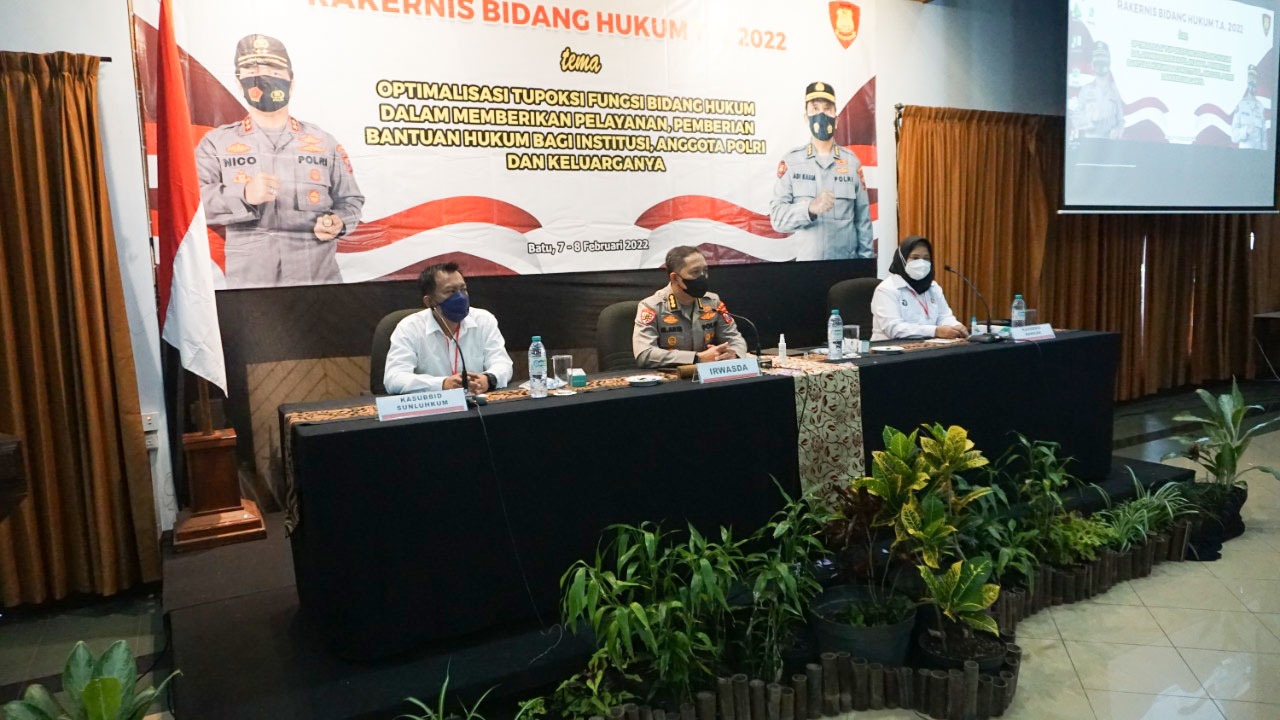 Rakernis Bidang Hukum Diselenggarakan Polda Jatim di Batu