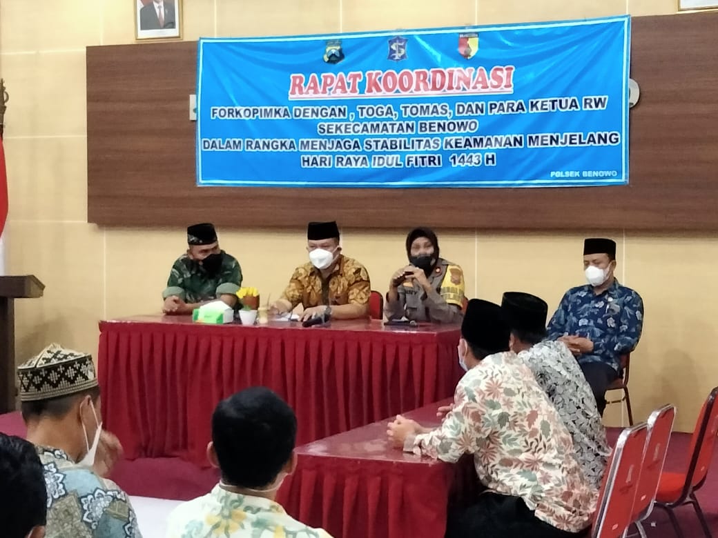 Jaga Kamtibmas, Rakor Forkopimka Benowo Sepakati 3 Hal Penting Jelang Hari Raya Idul Fitri 1443 H