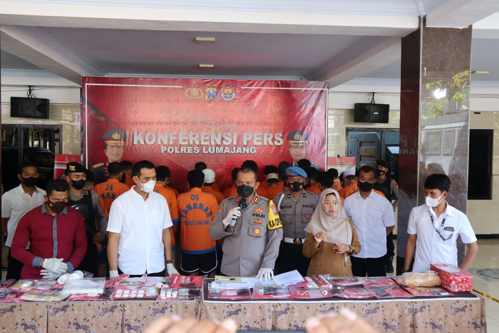 Polres Lumajang Berhasil Amankan 33 Tersangka Pengedar dan Pengguna Aktif Okerbaya