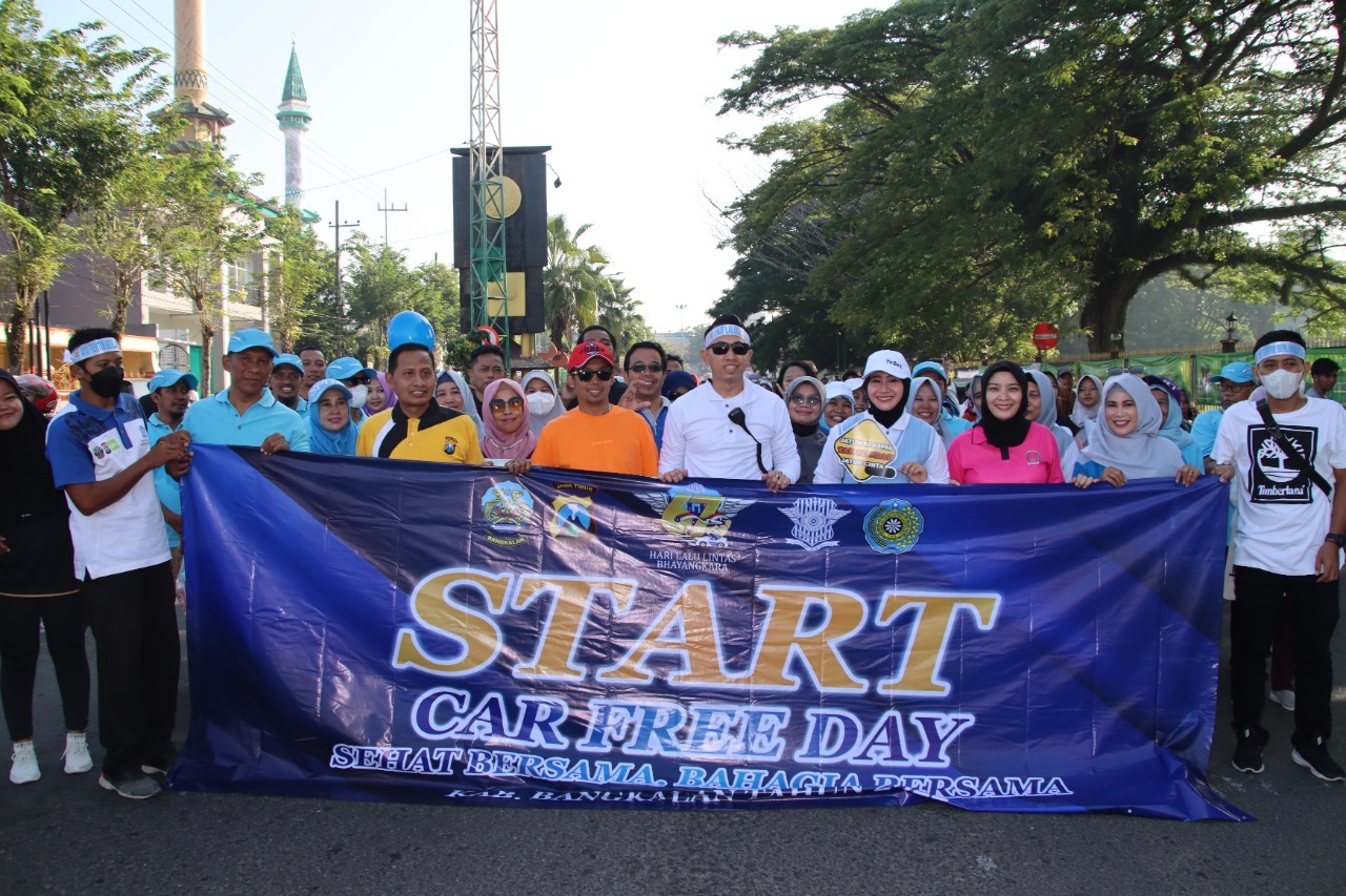 Di Hari Lalu Lintas Bhayangkara Ke 67, Satlantas Polres Bangkalan Gelar Car Free Day