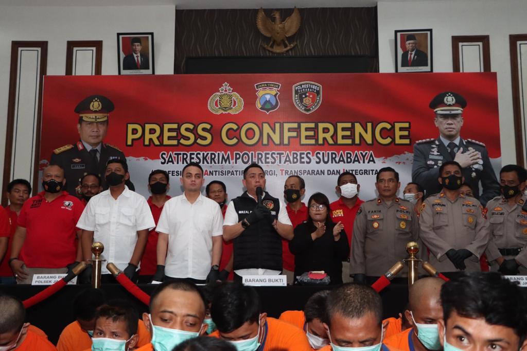 Gelar Konferensi Pers, Polrestabes Surabaya Tangkap 74 Tersangka Curanmor