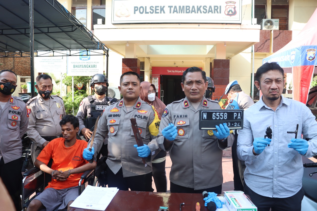 Pelaku Curanmor 13  Lokasi Berhasil Diamankan Polrestabes Surabaya