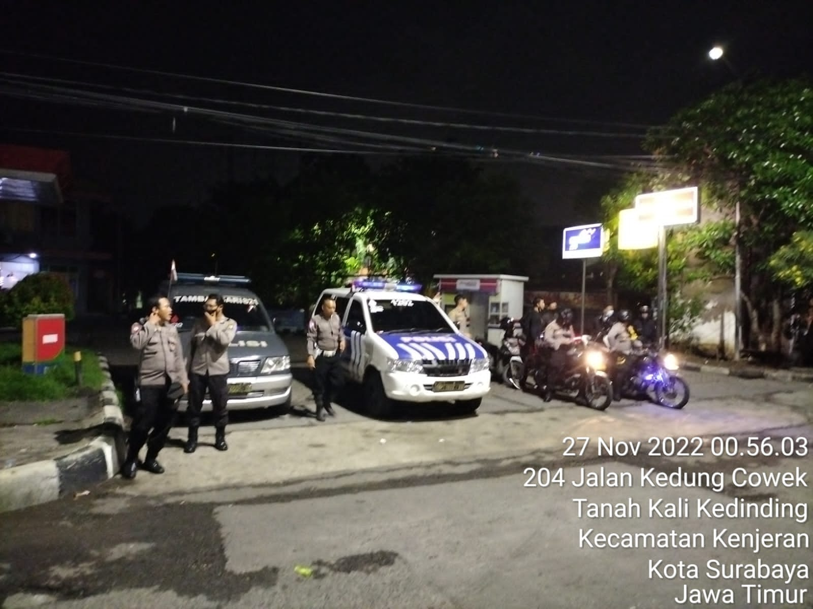 Tekan Angka Balap Liar, Kapolsek Tambaksari Terus Gelar Patroli di Malam Minggu