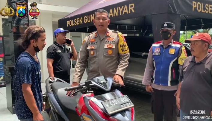 Respon Cepat Polsek Gunung Anyar Temukan Sepeda Motor Hilang