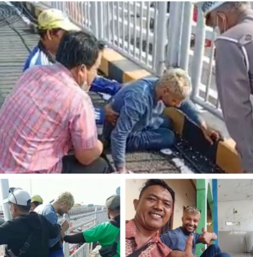 Polsek Kenjeran Gagalkan Aksi Bule Bunuh Diri di di Jembatan Suramadu