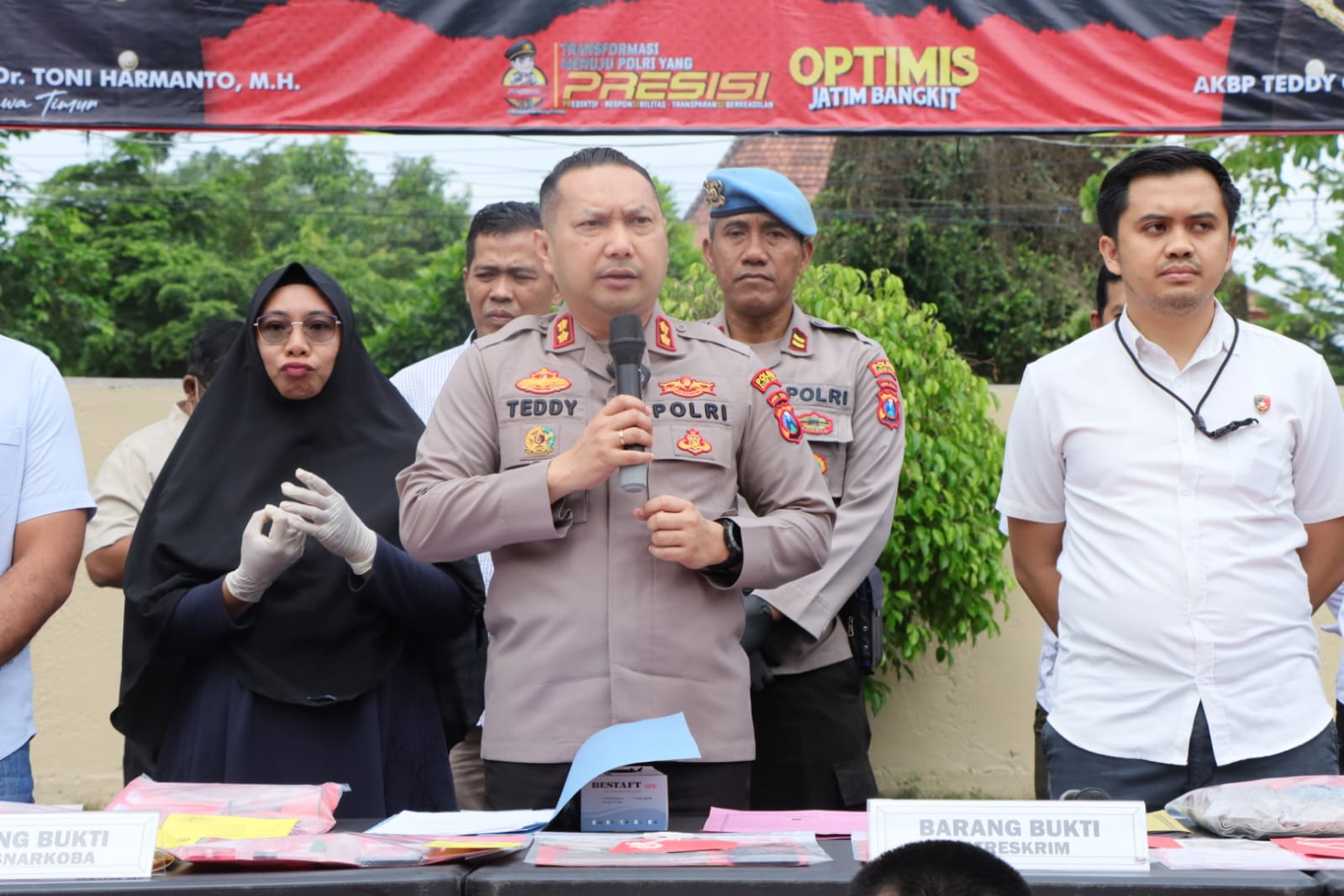 Pimpin Konferensi Pers, Kapolres Kediri Kota Beberkan Ungkap Kasus Selama Bulan Januari 2023