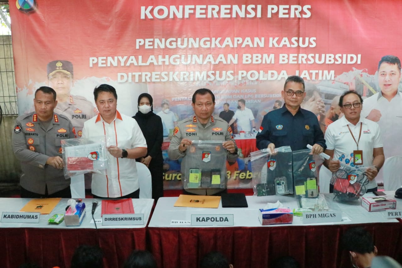 Polda Jatim Ungkap Penyalagunaan BBM Bersubsidi 45,5 Ton, 27 Tersangka Diamankan