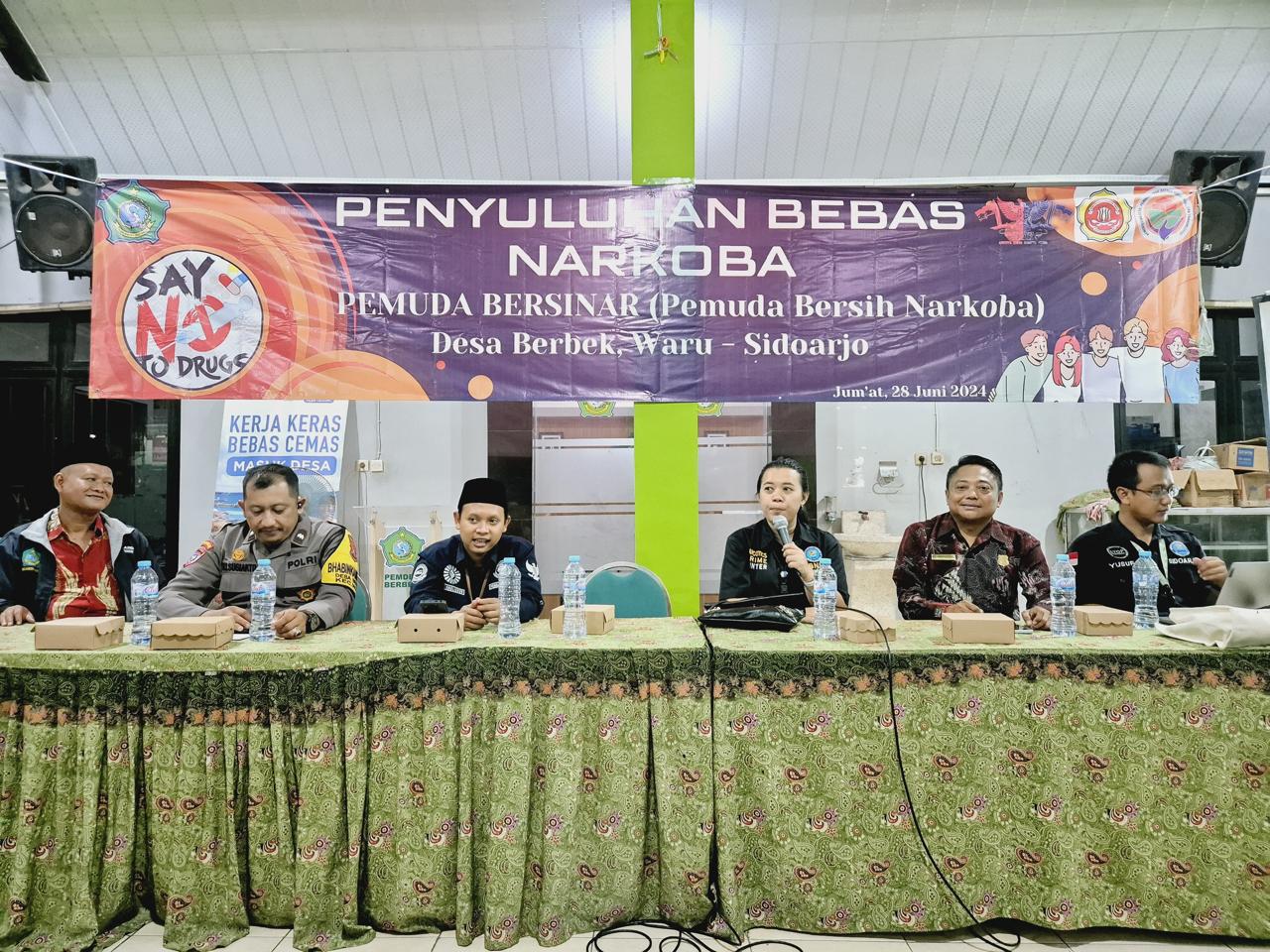 Jelajah Negeri Untuk Anak Bangsa, GSI Bareng Pemdes Berbek dan BNN Sidoarjo Sosialisasi P4GN