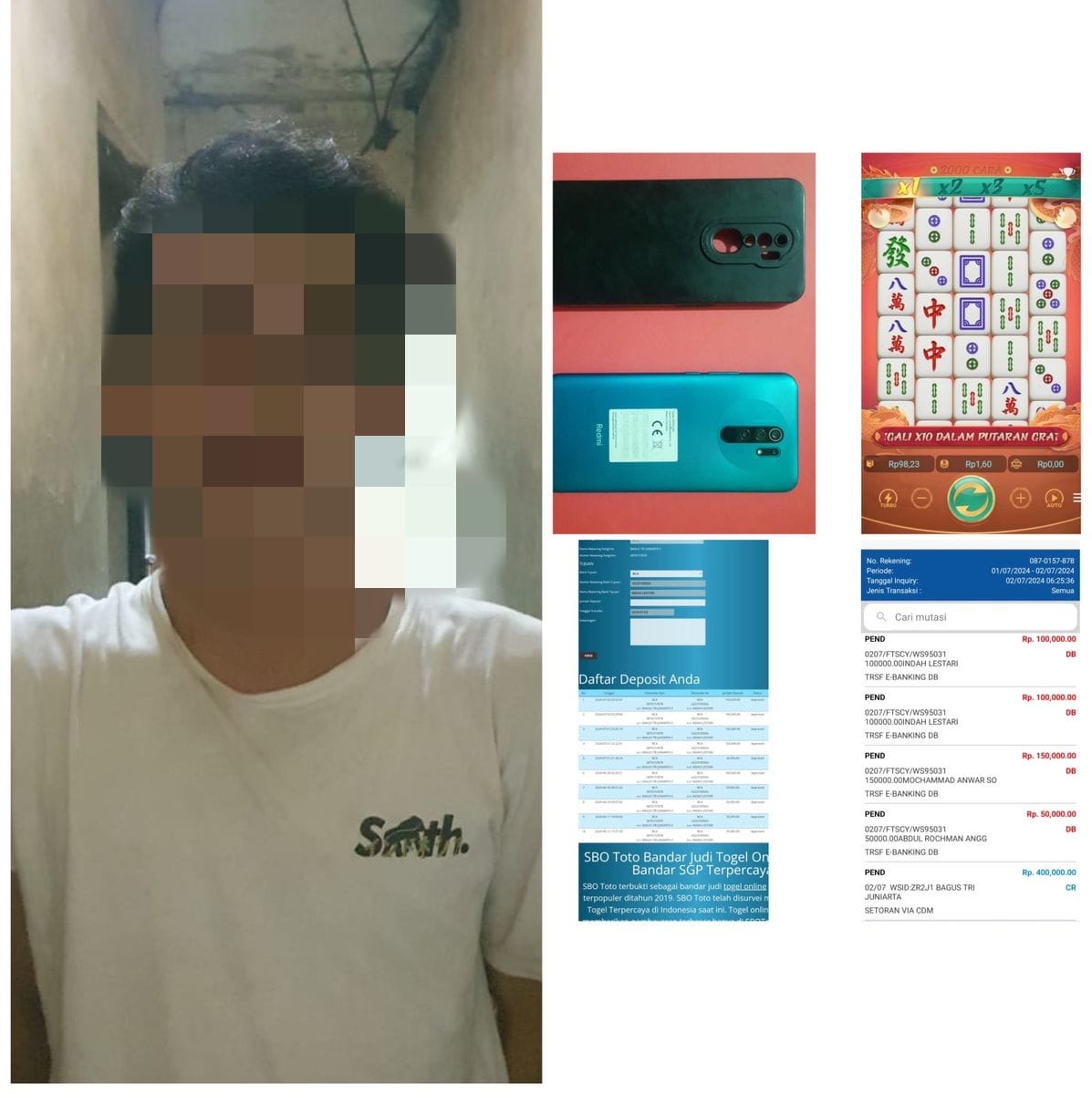 Main Judi Online di Warkop, Pekerja Cleaning Service Ditangkap Polisi Semampir