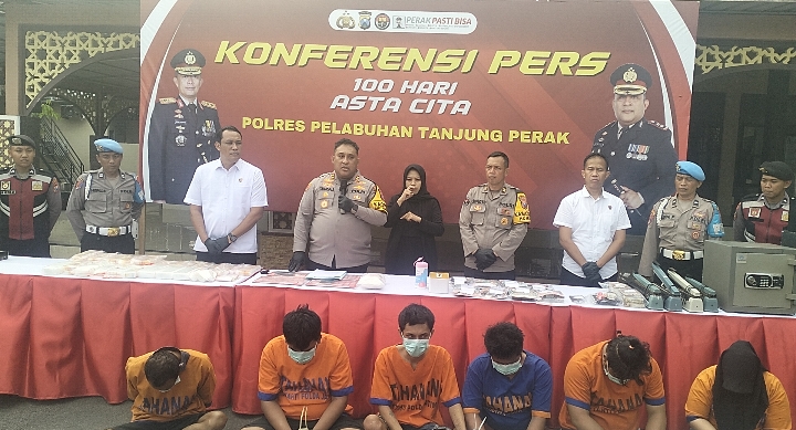 Satresnarkoba Polres Tg Perak Tangkap 6 Bandar Narkoba Jaringan Kunti, 2 Bandar BB 1 KG Ditetapkan DPO