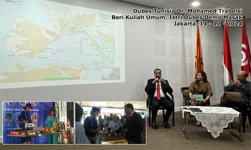 Dubes Tunisia Dr. Mohamed Trabelsi Beri Kuliah Umum di Institut Pariwisata Trisaksi, Istri Dubes Demo Masak