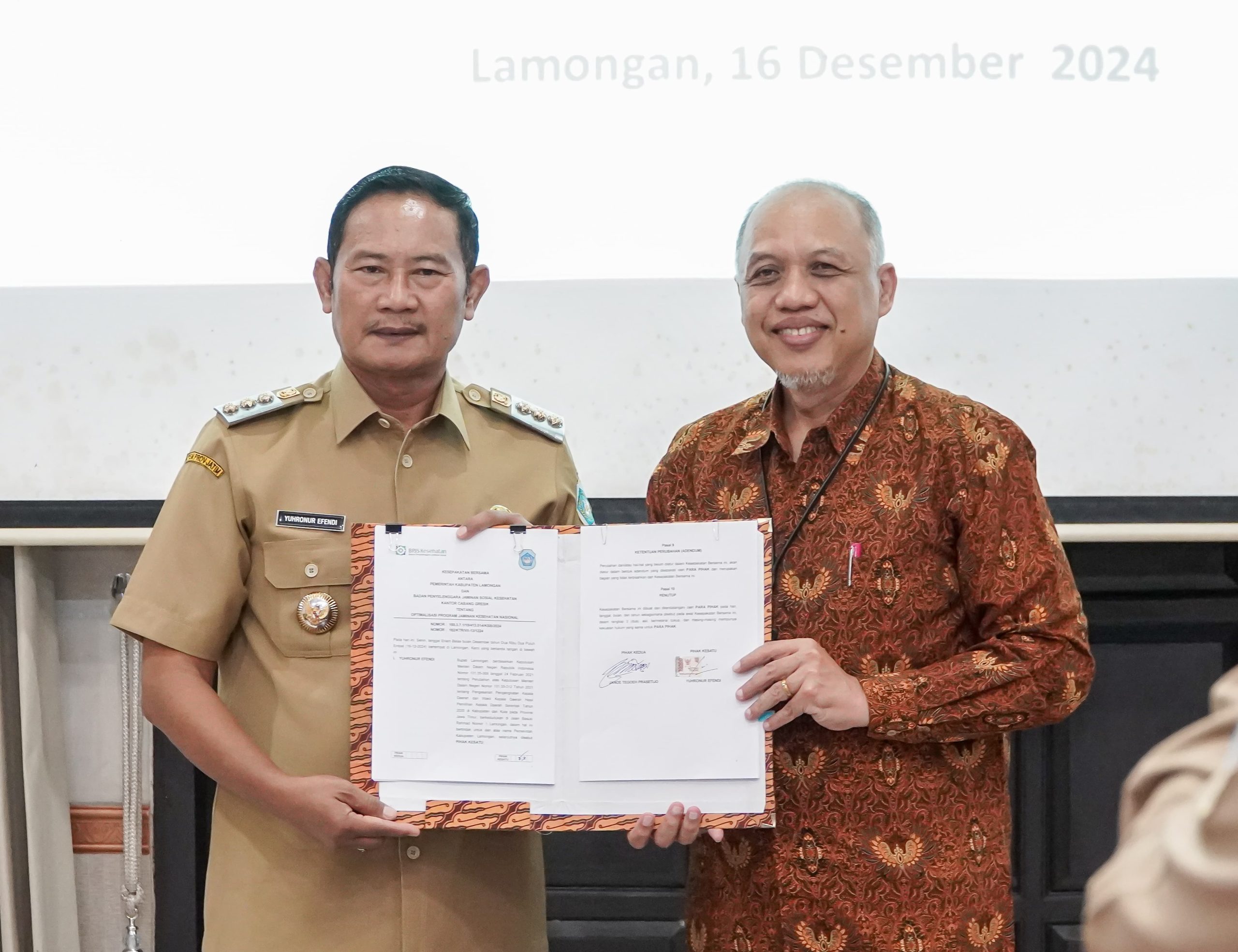 Hadirkan Pelayanan Kesehatan Maksimal, Pemkab Lamongan Mou Fasilitasi JKN