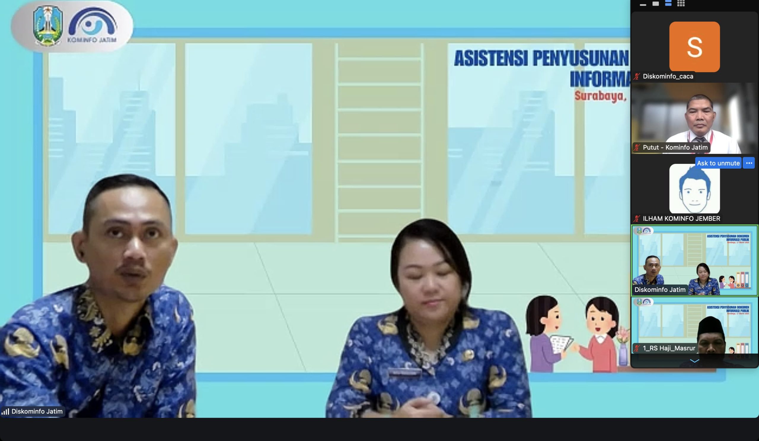 Diskominfo Jatim Gelar Asistensi Penyusunan Dokumen Informasi Publik
