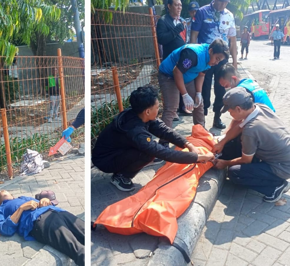 Polsek Waru Gerak Cepat  Olah TKP Orang Meninggal di Terminal Bungurasih