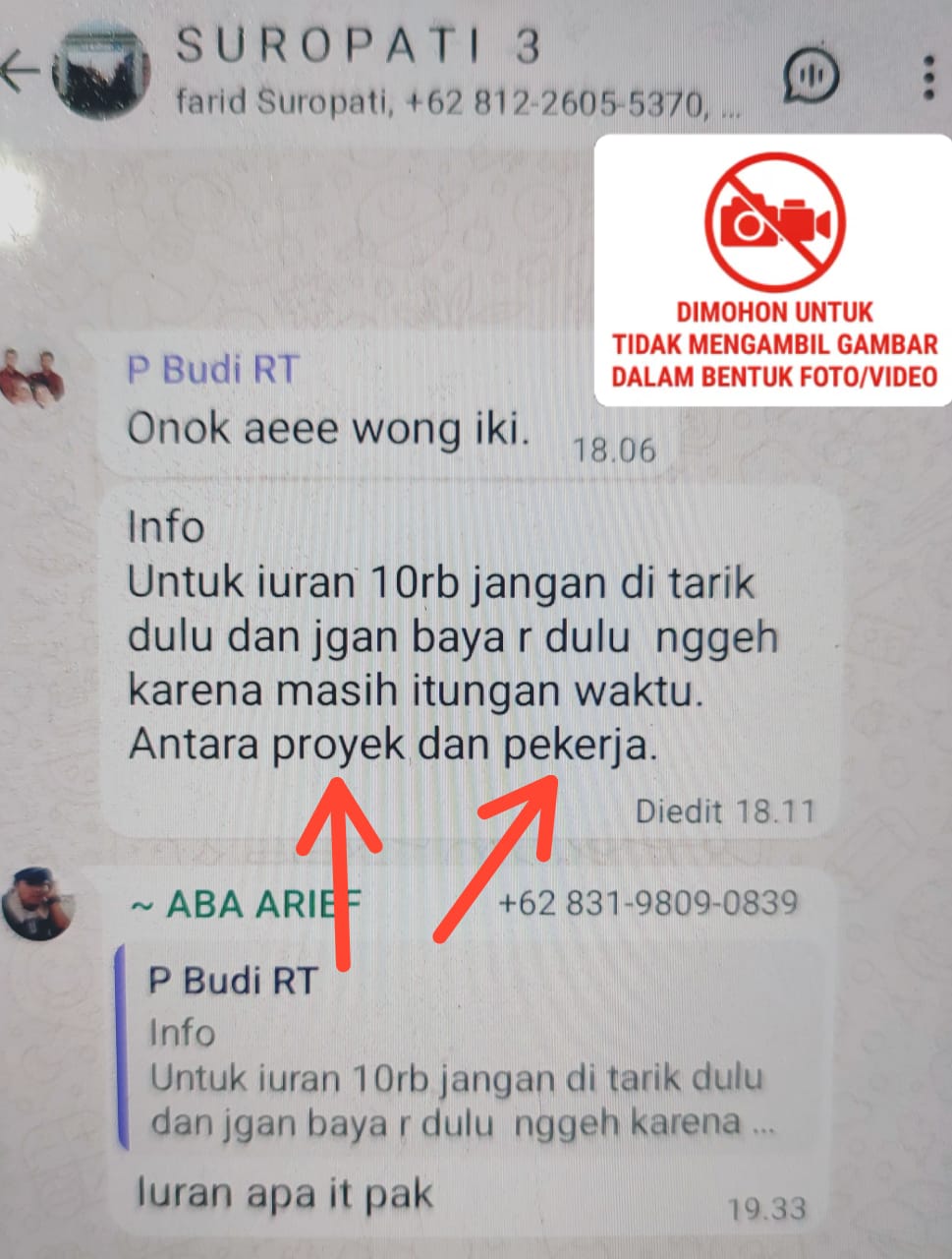 Rencana Pungutan Iuran Kebersihan Proyek di Gang Suropati 3 Kenjeran Dikeluhkan Warga