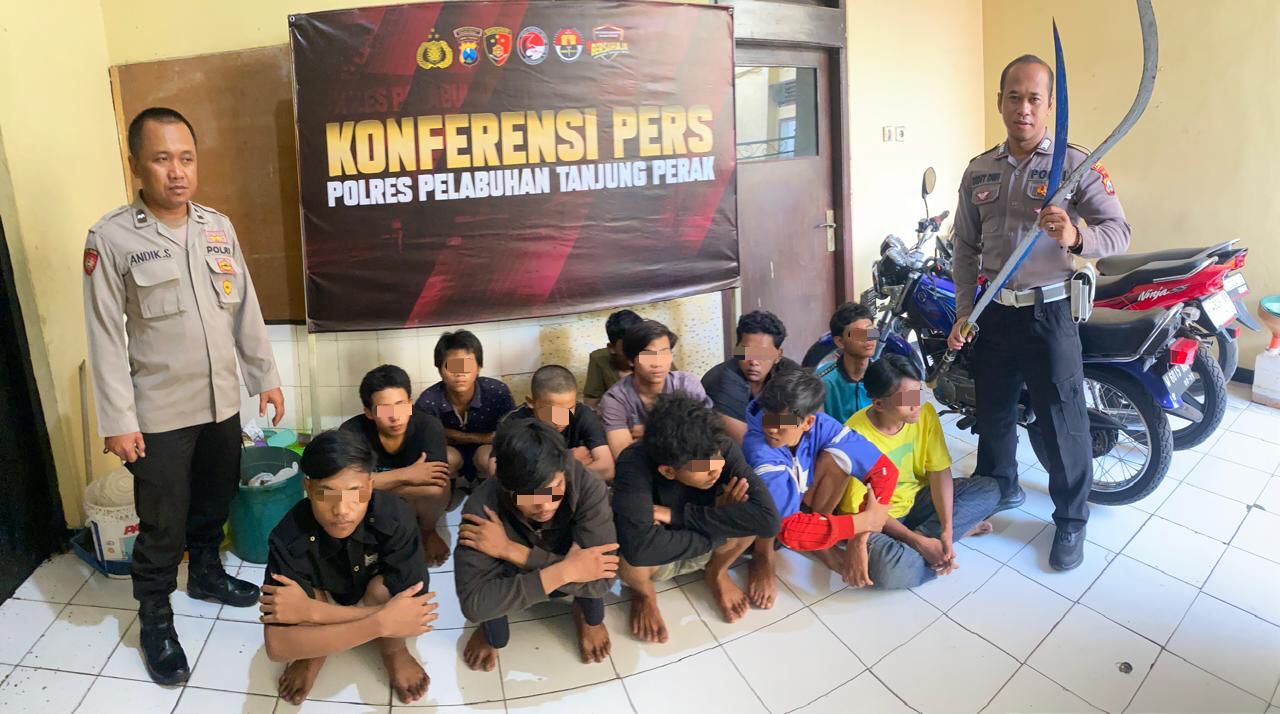 Amankan 12 Remaja, Polsek Kenjeran Gagalkan Aksi Tawuran di Jalan Pogot