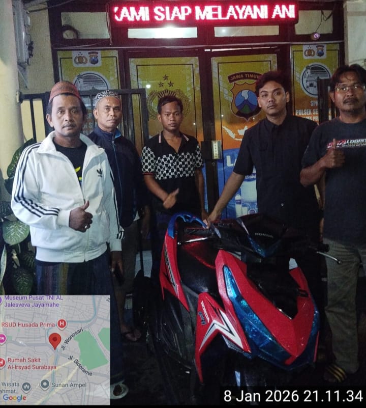 Sepeda Motor Hilang Berhasil Ditemukan, Korban di Semampir Cabut Laporan Polisi
