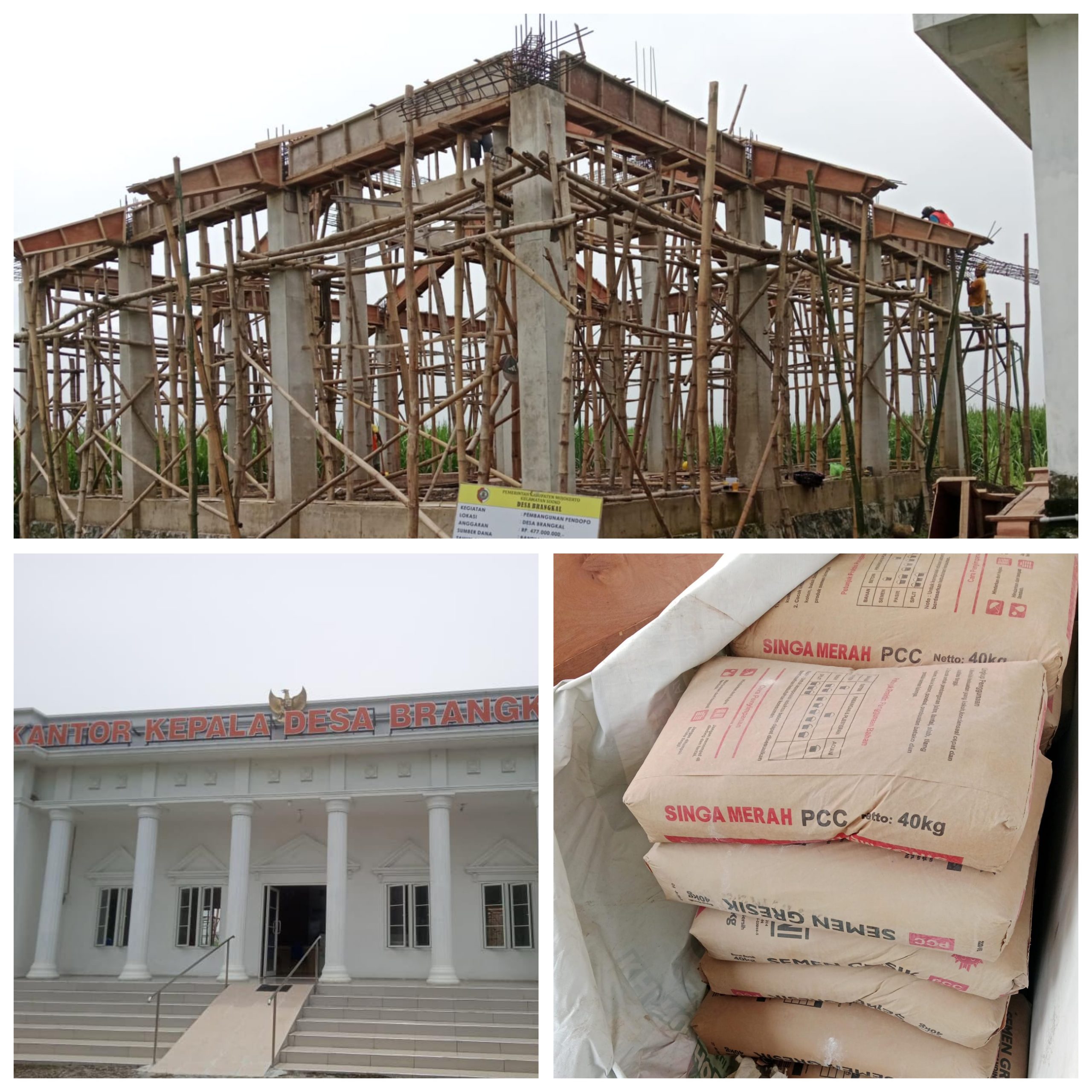 Dugaan Penyimpangan Penggunaan Material Semen dan Selisih Anggaran Proyek Pendopo Desa Brangkal Senilai Rp477 Juta