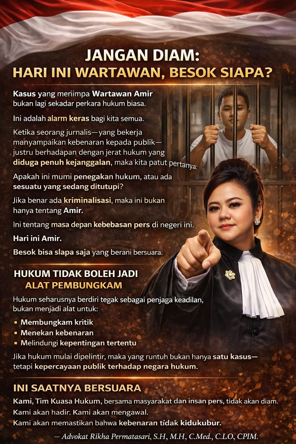 JANGAN DIAM: HARI INI WARTAWAN, BESOK SIAPA?