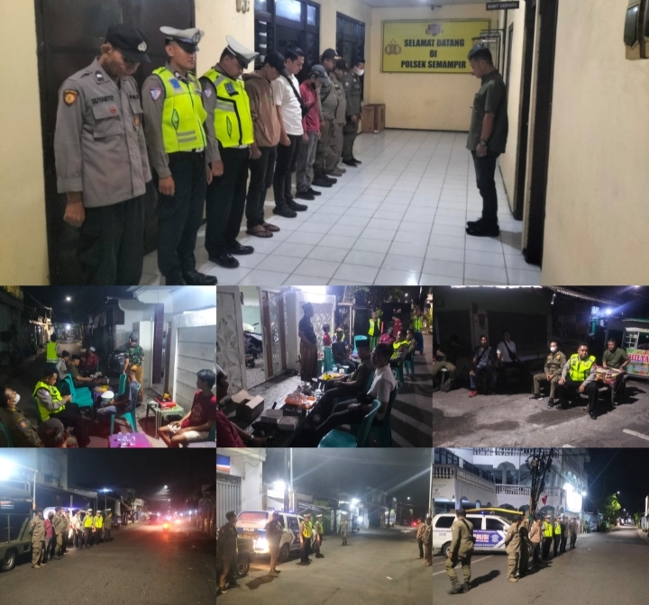 Bersama Jaga Kampung, Polsek Semampir, Warga dan Satpol PP Perkuat Kamtibmas