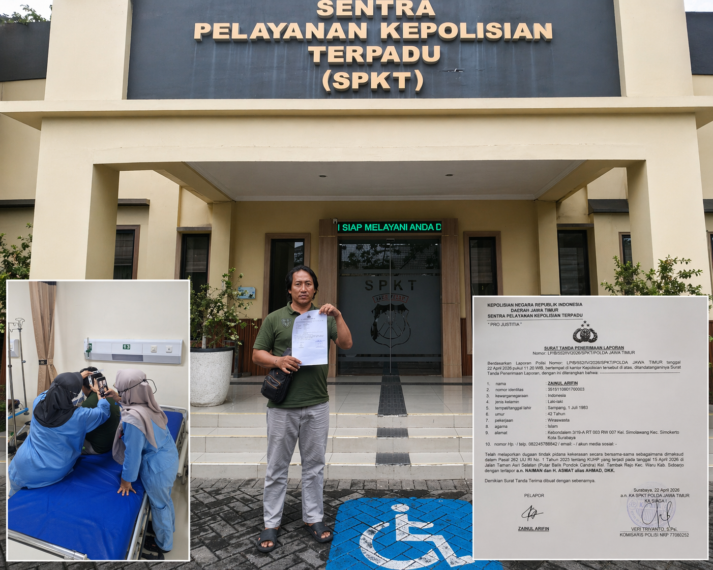 Lapor Ke Polda Jatim, Zainul Arifin Dikeroyok 4 Orang Hingga Diinjak-injak