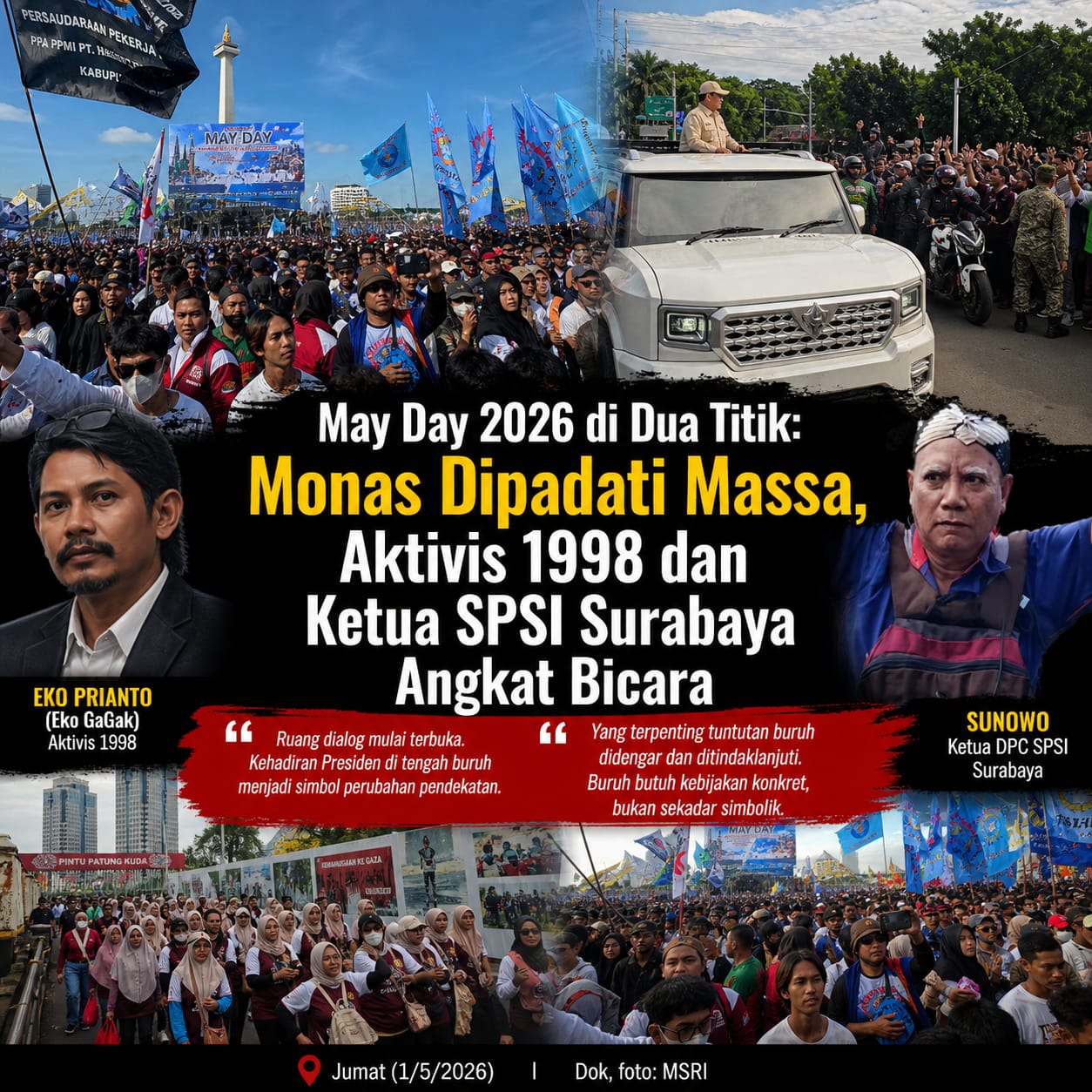 May Day 2026: Ribuan Buruh Demo di Monas, Kritik Kesenjangan Ekonomi dan Lemahnya Perlindungan Tenaga Kerja